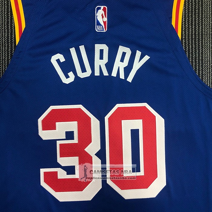 Camiseta Golden State Warriors Stephen Curry NO 30 Classic 2021-22 Autentico Azul